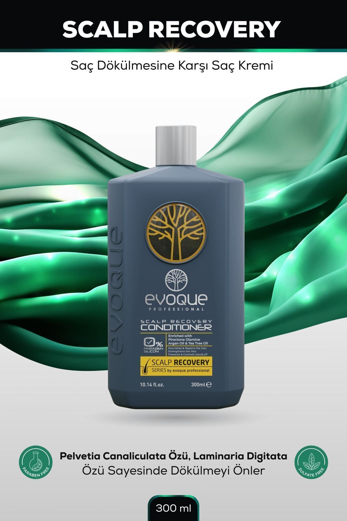 Evoque Scalp Recovery Saç Dökülmesine Karşı Saç Kremi, Argan Ve Çay Ağacı Yağ, Sülfatsız Parabensiz, 300ml